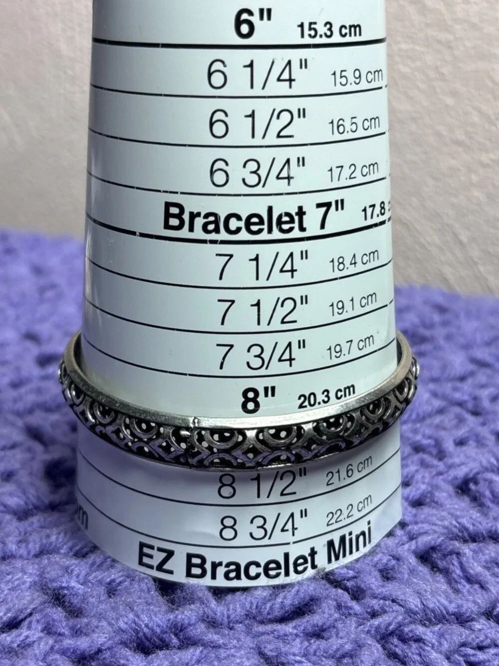 Silvertone Cutout Bangle Bracelet Geometric